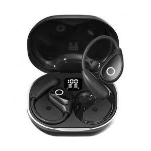 Bluetooth Earbuds for Men/Women, Wireless Headphones with LED Display,Over Ear Earbuds,36H Playtime 14.2mm Stereo HD Bass Sport Headphones with Touch Control, Fast Charging for Running, Gym(Black)
