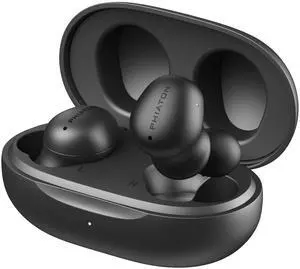 Phiaton PPU-TN0610BK01 BonoBuds Bluetooth Earbuds with Microphone and Charging Case, Digital Hybrid Active Noise Canceling, PPU-TN0610 (Space Black)