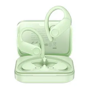NUTSHELL NS18 Wireless Earbuds for Sports, 14mm Drivers with Big Bass, 12H Non-Stop Playback, Sweat-Resistant, Personalized Equalizer with 4 Preset Sound Modes, Bluetooth 5.3, APP - Light Green