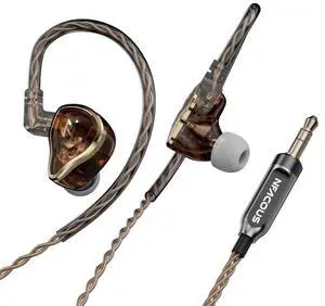 NFACOUS NA20 in-Ear Monitors, MC2L-100M Dynamic Driver Earphone,Headphone,Maillard Style IEMs,Wired