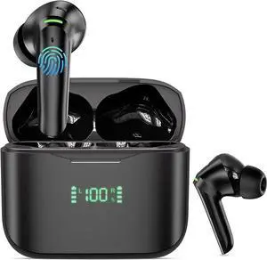 Ear buds Noise Cancelling Wireless Bluetooth Earbuds with 4 Micro 80H Long Playtime IPX7 Waterproof HiFi Stereo Bluetooth 5.3 Headphone Wireless Earbuds for Android iOS Cell Phone/Computer /Laptop