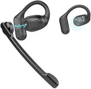 Msgannc Open-Ear Business Bluetooth Headset with Microphone: Features a Detachable Microphone and a Multi-Microphone Design for Ultra-Clear Calls. Bluetooth 6.0, Suitable Office use,Driving,Meetings