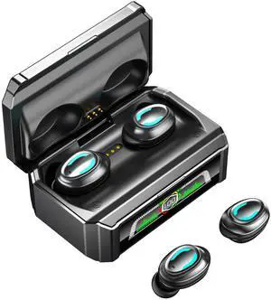 Mapleboom Wireless Earbuds Headphones with Wireless Charging Case LED Power Display Deep Bass Ear Buds Waterproof Earphones Microphone Stereo Headset for TV Phone Laptop