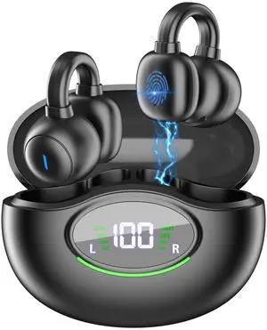 MAIJOFO Wireless Sports Earbuds Bluetooth 5.3 Headphone, 2024 Bluetooth Earbuds Stereo HiFi Ear Bud with Earhook, Built-in 4 Mics, IPX7 Waterproof Earphone for Working/Fitness/Running