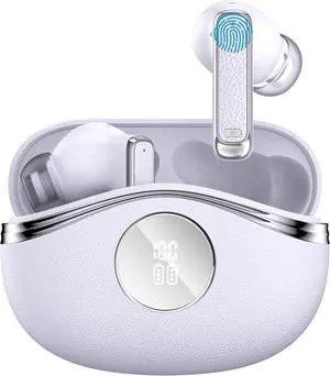 MIUXGIO Wireless Earbuds, Lightweight Bluetooth Headphones with Big Bass Stereo Sound, Ip7 Waterproof Earbuds Wireless Bluetooth 5.4 for iPhone, Android, Pad (White)