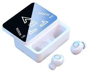 MEIMI Wireless in-Ear Headphones, 5.4 Bluetooth Sports Earbuds, can be Played for a Long time, with Digital Display, Dual Microphone Clear Call Sweat Proof, Suitable for Running Exercise (White)
