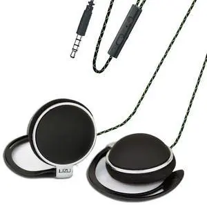leqingchun Clip Type EarphonesPortable Stereophone Headphones,with Microphone and Call Controller Stereo Earphones,Suitable for Compatible with 3.5mm iPhone, Android Mobile Phone Black
