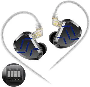 KZA COUSTICS ZAT Wired Earphones 18 Unit Hybrid Technology Driver in Ear Monitor kz IEM Headphones Custom Tuning Headphones Music HiFi Headset (Without Microphone)