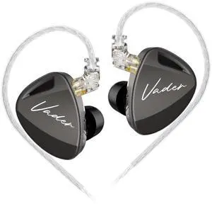 KZA COUSTICS Vader 3 Dynamic Driver in-Ear Headphones Balanced and High-Resolution Versions,4-Level Tuning Switch with Silver-Plated Cable Earphones (High-Resolution Version)