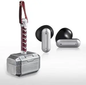 Kumiaor Wireless Earbuds with Thor Hammer Wireless Charging Case,5.3 Bluetooth Ear Buds Light-Weight Headphones,Novelty Gifts for Men