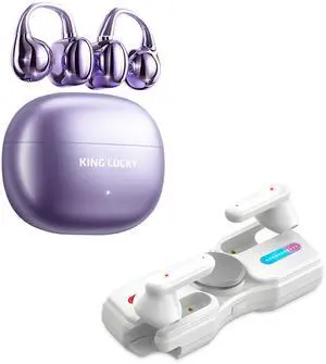 King Lucky Clip-on Earbuds&Light-Up Fidget Spinner Wireless Earbuds