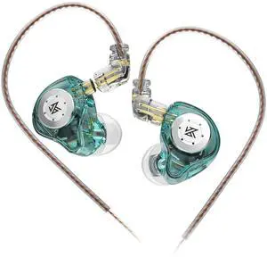 KZA COUSTICS EDX PRO Wired Earphones KZ IEM HiFi Heavy bass Music Gaming headsets in-Ear Monitor Headphones Removable Cable C PIN 0.75mm (Without Microphone, Green)
