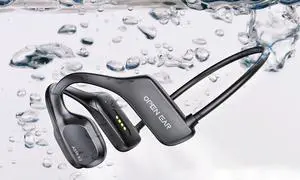 Johiear Bone Conduction Headphones Waterproof Swimming Headphones with Built-in MP3 Player 16G Memory, Bluetooth 5.3 Open Ear Headset for Underwater, Running, Cycling and More Activities (Bone Black)