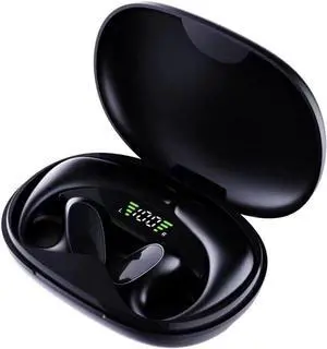 JNXIKOU Wireless Bluetooth 5.1 Open-Ear-Headphones with Noise Cancellation, Smart Translator Headset, 144 Countries Language Translator with Earhooks for Workout Driving Walking, Black