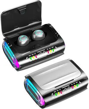 True Wireless Earbuds, 2024 Bluetooth Headphones 5.3 Earbuds, Waterproof Touch Control Ear Buds in-Ear Built-in Mic, with LED Power Display, IP7 Waterproof Earphones Sport Headset - Model 43