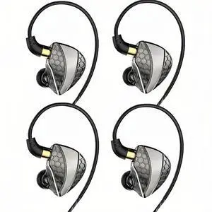 QKZ HI6T Wired Gaming Earbuds with Mic, in Ear Monitor Headphones,IEM Earphones,for Singers Musicians,Strong Magnetic Dynamic (2PCS Black)