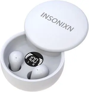 INSONIXN SK26 Sleep Earbuds for Sleeping, Wireless Bluetooth Earphone, Smallest Tiny Earbuds Hidden Headphones, White