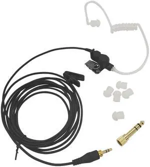 HELETUL Universal Ifb Earpiece Single Ear Broadcast Headset in-Ear Earbuds Monitor Kit Headphone Acoustic Tv Anchor Broadcasting Ear Piece Compatible for iPhone 3.5mm Phone(Color Black)