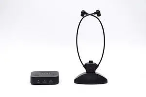HearSound Digital Wireless Headset Universal TV Personal Hearing Headphone System with Table-Side Charging Cradle Platinum for Seniors or Hearing Impaired, 100ft Range, 12 Hour Battery Life