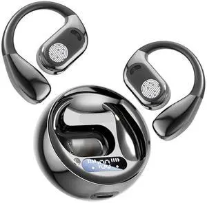 Haiseire AI Languages Translator Earbuds,Translation Earbuds Real Time,Audifonos Traductores Inglés español,Translating Headphones Bone Conduction,Bluetooth Translation Earbuds,M76 Black