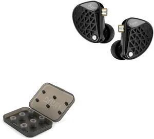 HIFIXAUDIO KZ AM16 in Ear Monitor, HiFi Wired Earbuds, Gaming IEM Earphones (with Mic, Silver) DUNU S&S Silicone Eartips 3 Pairs (L - 3 Pairs)