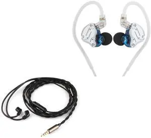 HIFIXAUDIO KZ ZS10 Pro in Ear Monitor, 4BA+1DD 5 Driver Wired Earbuds (Blue) Tripowin Zombur HiFi Audiophile IEM Cable (Recessed 2pin, with Mic)