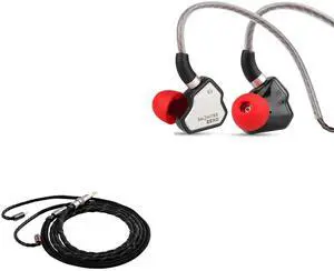 HIFIXAUDIO 7Hz Salnotes Zero in-Ear Monitor, 10mm Dynamic Driver IEM Wired Earbuds (Without Mic, Black) DUNU Lyre Mini in Ear Monitor Cable, HiFi Upgrade Earbud Cable (2Pin)