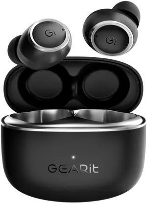 GEARit True Wireless Bluetooth Earbuds Compatible with iPhone, Android - 22H Playtime Earpods w/Active Noise Cancellation Up to 98.5% - HD Sound Clarity, Smart Touch Control - 5.4 Bluetooth Ear Buds