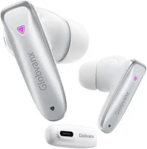 Globvanx V2 Wireless Gaming Earbuds with 20ms Low Latency, 2.4GHz USB-C Dongle & Bluetooth 5.4  Designed for Meta Quest 3S, Quest 3, Quest 2, PS5, PS4, PC, Switch, Steam Deck  Noise-Cancelling Mic