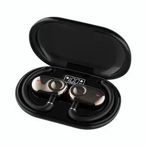 GGSTOPWATER Open Ear Headphones Wireless Bluetooth 5.4, OWS with Earhooks and Mic,Rotatable Control IPX6 Waterproof, 60H Range, Out of Ear Earbuds for Sports Running Workout Driving(Black)