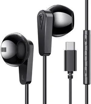 USB C Headphones for Samsung Galaxy s25 S24 S23 Ultra S22 S21 FE S20 A54 A53 USB C Earphones with Mic Volume Control Wired Earbuds USB Type C Headphones for iPhone 16 15 Pro Max Plus iPad Pro Pixel 8