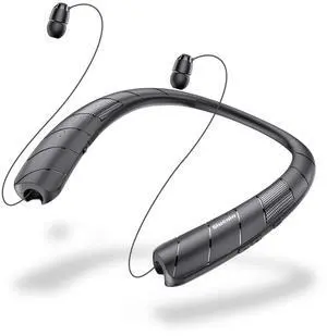 Neckband Bluetooth Headphones Speaker 2 in 1Wireless Wearable Speaker with Retractable Earbuds, 3D Stereo Sound, Portable Speaker and Headset w/Bulit in Mic for Home, Office and Outdoors