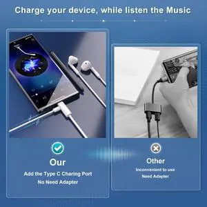 yewdew USB C Headphones Wired for iPhone 15 Pro Max Plus iPad Air Mini MacBook, Add Charging Port, Type C Earbuds for Lenovo Dell HP Samsung S23 S22 S21 S20 Google Pixel 8 7 6 5 4 3 2 XL