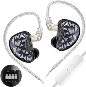 KZ AS24 Pro in Ear Monitor Headphones, HiFi Bass Noise Isolation Earphones, 12 Balanced Armature Drivers IEM Wired Earbuds (with Microphone, Tuning Version)