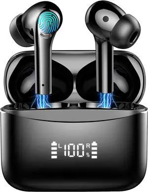Wireless Earbuds Bluetooth 5.4, in Ear buds 6-Mic ENC Noise Cancelling(Clearer Call) Mini Earphones Deep Bass HiFi Stereo,LED Power Display 35H Playtime IP7 Waterproof Headphones for Android iOS