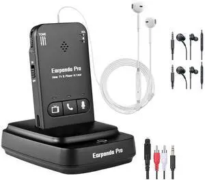 earpanda Pro Wireless TV Headphones for Seniors, with Additional Replacement Wired in Ear Earbuds with Mic(2 PCS)