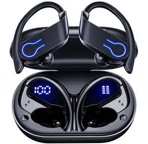 CoolJumper Wireless Bluetooth Earbuds 120H Playtime Bluetooth 5.3 Ear Buds for Sports, Hi-fi Stereo Earphones with LED Display Charging Case, Headphones for Running/Workout Audifonos inalambricos