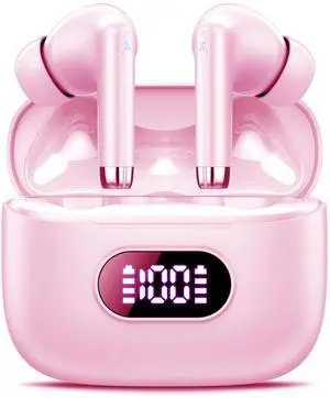 Wireless Earbuds, Bluetooth 5.3 Headphones Playback Powerful Sound, Ear Buds with Noise Cancelling Mic LED Display, IP7 Waterproof in Ear Earphones, 50H Playtime for Laptop Phones Sport Workout