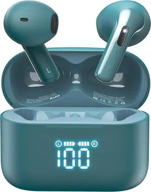 Bluetooth Headphones, Wireless Bluetooth 5.4 in-Ear Headphones, Noise Cancelling Microphone, Wireless Headphones with Deep Bass, Wireless Earbuds, IPX5 Waterproof