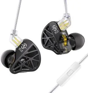 ccz Nocturne in Ear Monitors IEM Earbuds, 1DD BA Hybrid Driver iems for Gaming, Bass-Enhanced Wired Earbuds, in Ear Monitor Headphones Earphones for Singers Studio(with mic, Black)