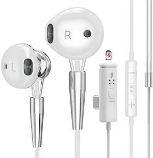 BEIBING RIVERS Wired Gaming Earbuds with ENC Microphone, 60W Fast Charge Port, USB C 7.1 Gaming Headphones for PS4/5, Active Noise Cancelling Stereo Bass Compatible for Phone, Pad, Laptop, VR