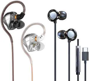 BZINK 2 Pack H89 in Ear Monitor Headphones + TC01 Type-c Sleep Earbuds