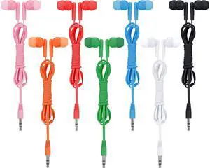 QIDAIZUOEN 30 Packs Earbuds Bulk Headphones for Classrooms, Student Earphones Individually Wrapped for School in 7 Colors