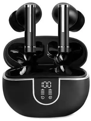 Cosmos Audio Wireless Headphones: BX35 Bluetooth Earbuds with Noise Isolation, mic, and Hi-Fi Sound - 60H Playback LED Power Display - Compatible with Apple, Android, and More