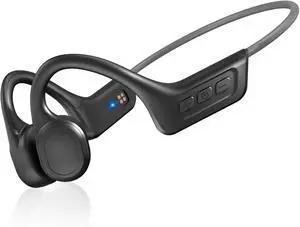 SilisoundTek Bone Conduction Headphones,Upgraded IPX7 Waterproof Wireless Earbuds,Open Ear Headphones Bluetooth 5.3 with Mic,10H Playtime for Running,Cycling,Hiking,Gym,Workout. (Grey)