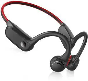 Bone Conduction Headphones,Open Ear Wireless Headphones Bluetooth 5.2 Sport Headset with Mic,10H Playtime Sweatproof Lightweight Earphones for Running, Gym, Cycling, Hiking (Bright red)