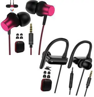 AIAUXAI Wired Earbuds for iPod Laptops Computer,3.5mm Headphones Sport Wired Earbuds with Ear Hook