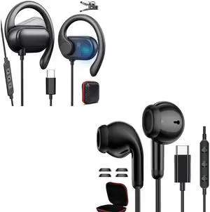 USB C Headphones for iPad 11th 10th Generation,Noise Canceling in-Ear Wired Earbuds with Mic,Type C Earphones for iPhone 16e 16 Pro Max 15 Samsung S25 S24 S23 A53