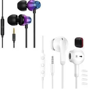Wired Earbuds Headphonesfor Laptop PC Android Phone, Noise Cancelling Ear Buds with 3.5mm Audio Jack Microphone HiFi Stereo Sound for iPhone/for Samsung/fChromebook/for Nintendo Switch