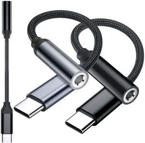 AFGHOA Wired Earbuds 3.5mm Jack Audio Earphones for Chromebook Laptop PC and 3 Pack USB to 3.5 mm Headphone Jack Adapter